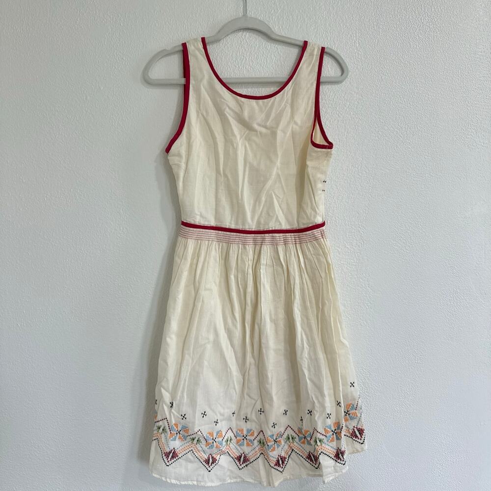 Urban Outfitters Dolls Point Embroidered Boho Hi Low Dress Cream Folk Festival 6 - Picture 4 of 5